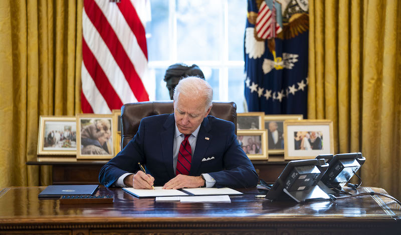 President Biden signs an executive order.