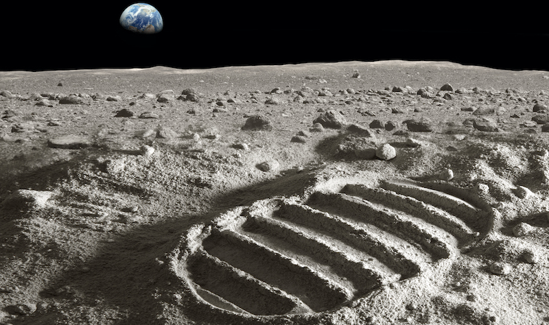 Footprint on the moon.